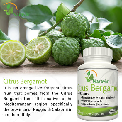 Naravis Citrus Bergamot Extract - 180 Capsules